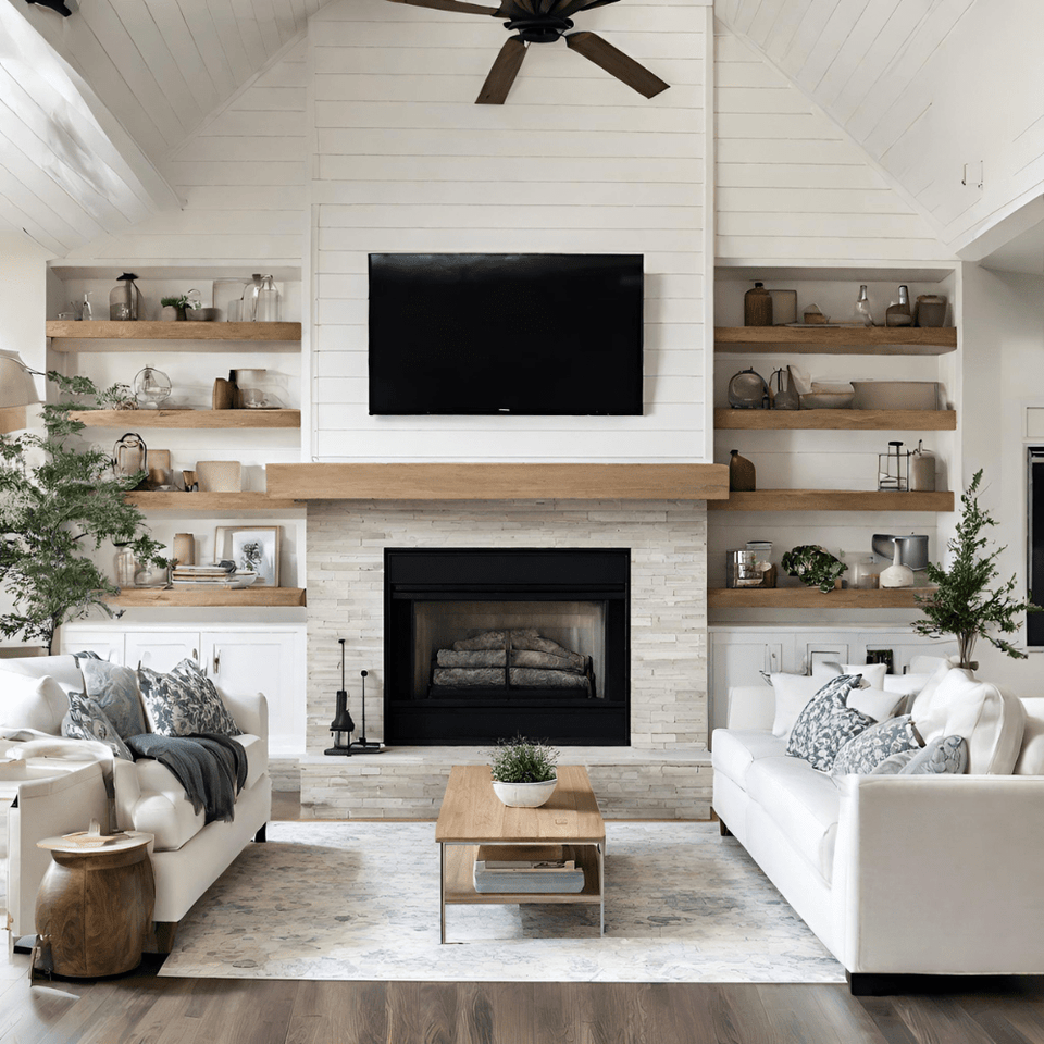 Modern White Oak Mantels