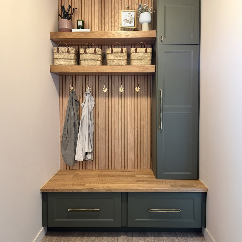 Solid Oak Slat Wall Panels (15 SF)