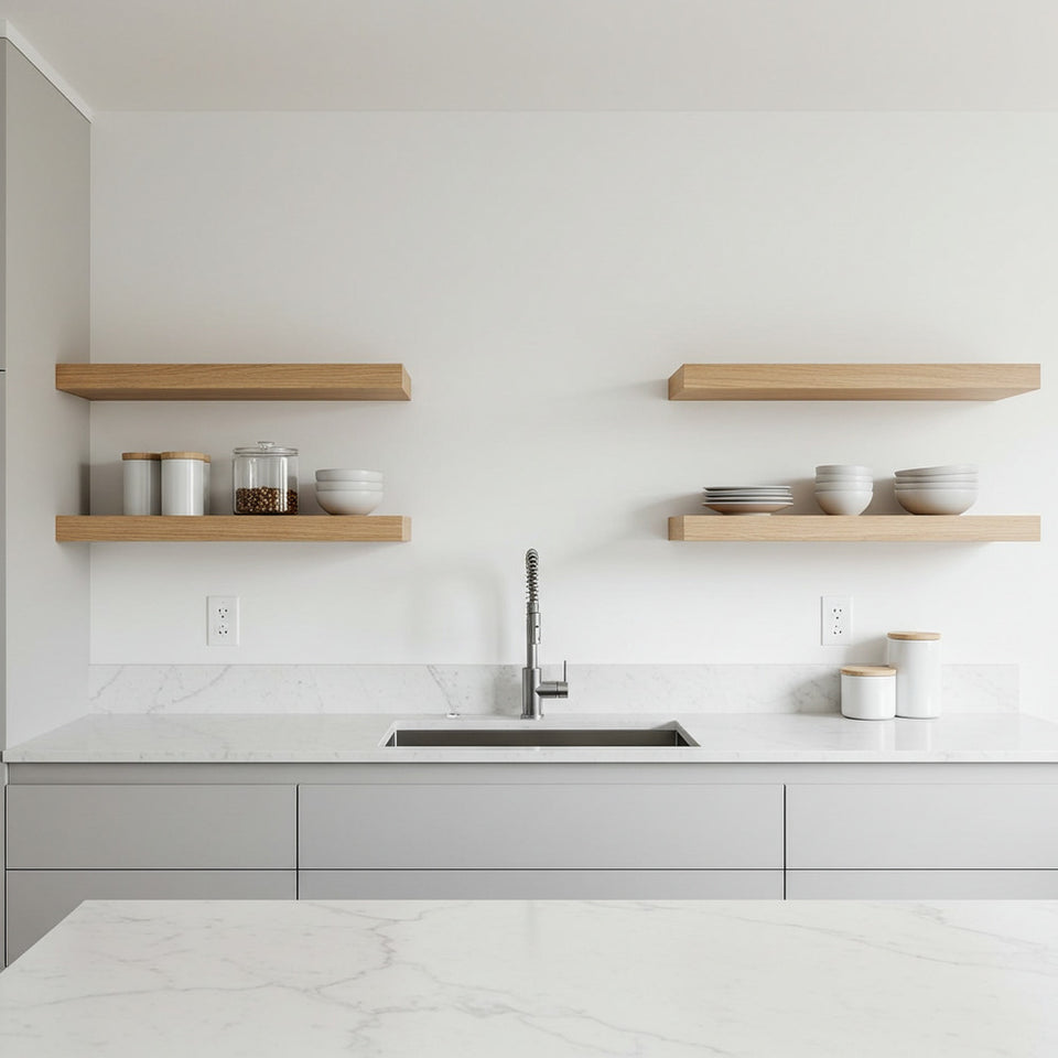 Authentic White Oak Floating Shelves