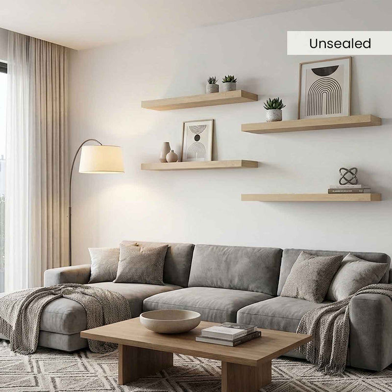 White Oak Floating Shelves