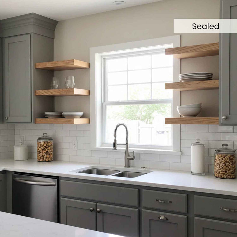 White Oak Floating Shelves