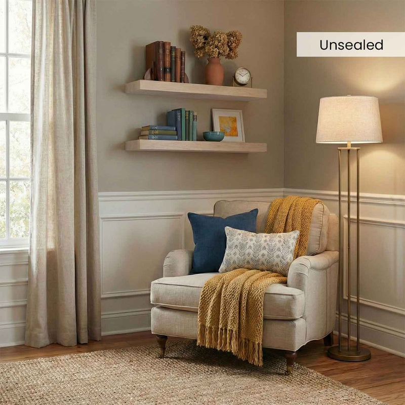 White Oak Floating Shelves