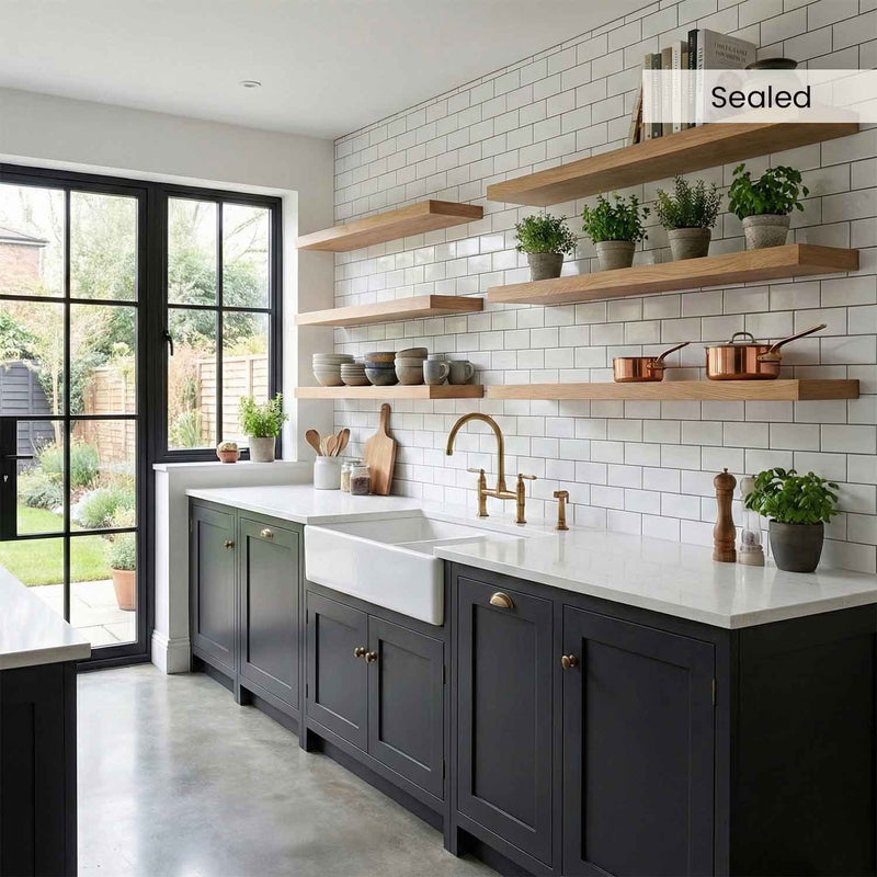 White Oak Floating Shelves