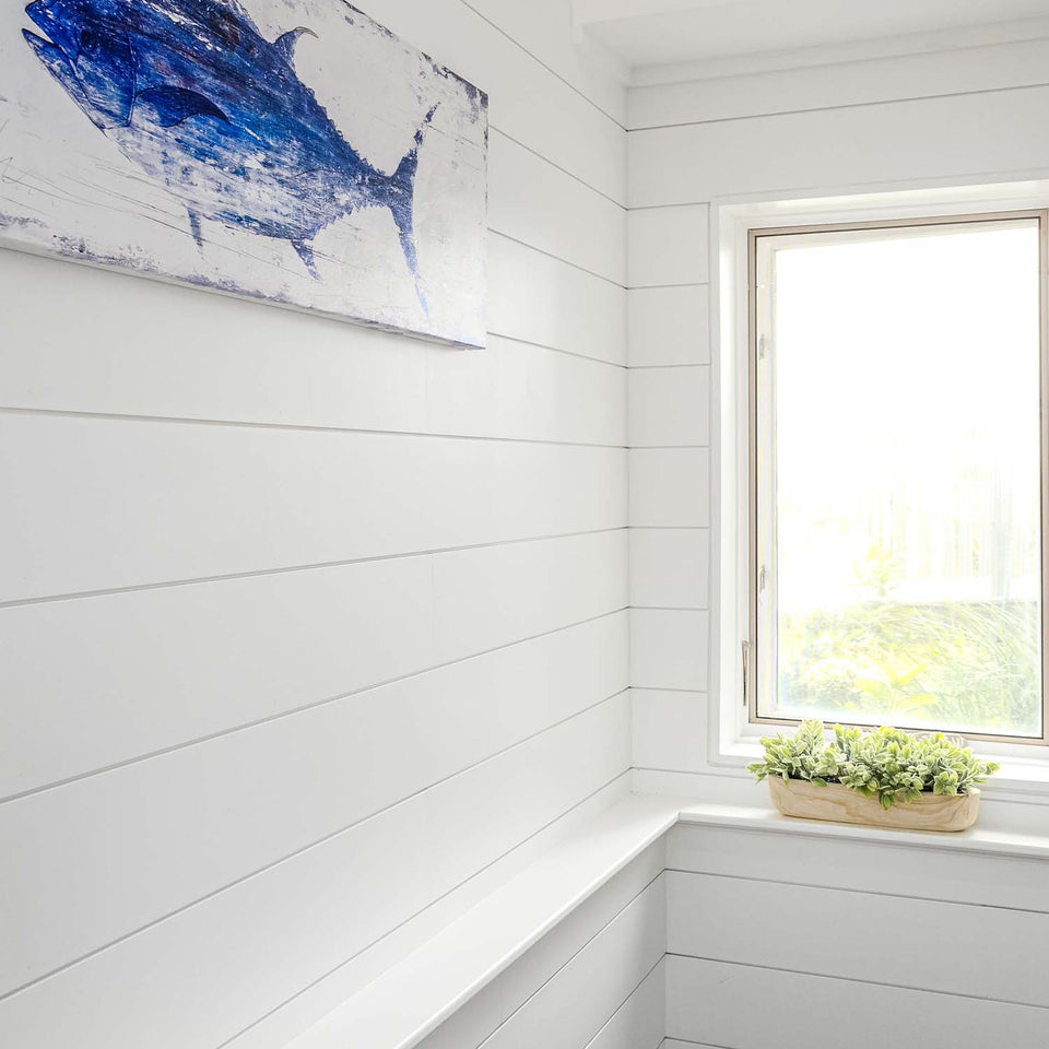 Primed White Wood Shiplap Boards (25 SF)