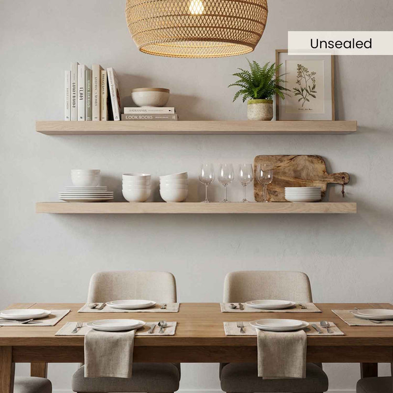 White Oak Floating Shelves