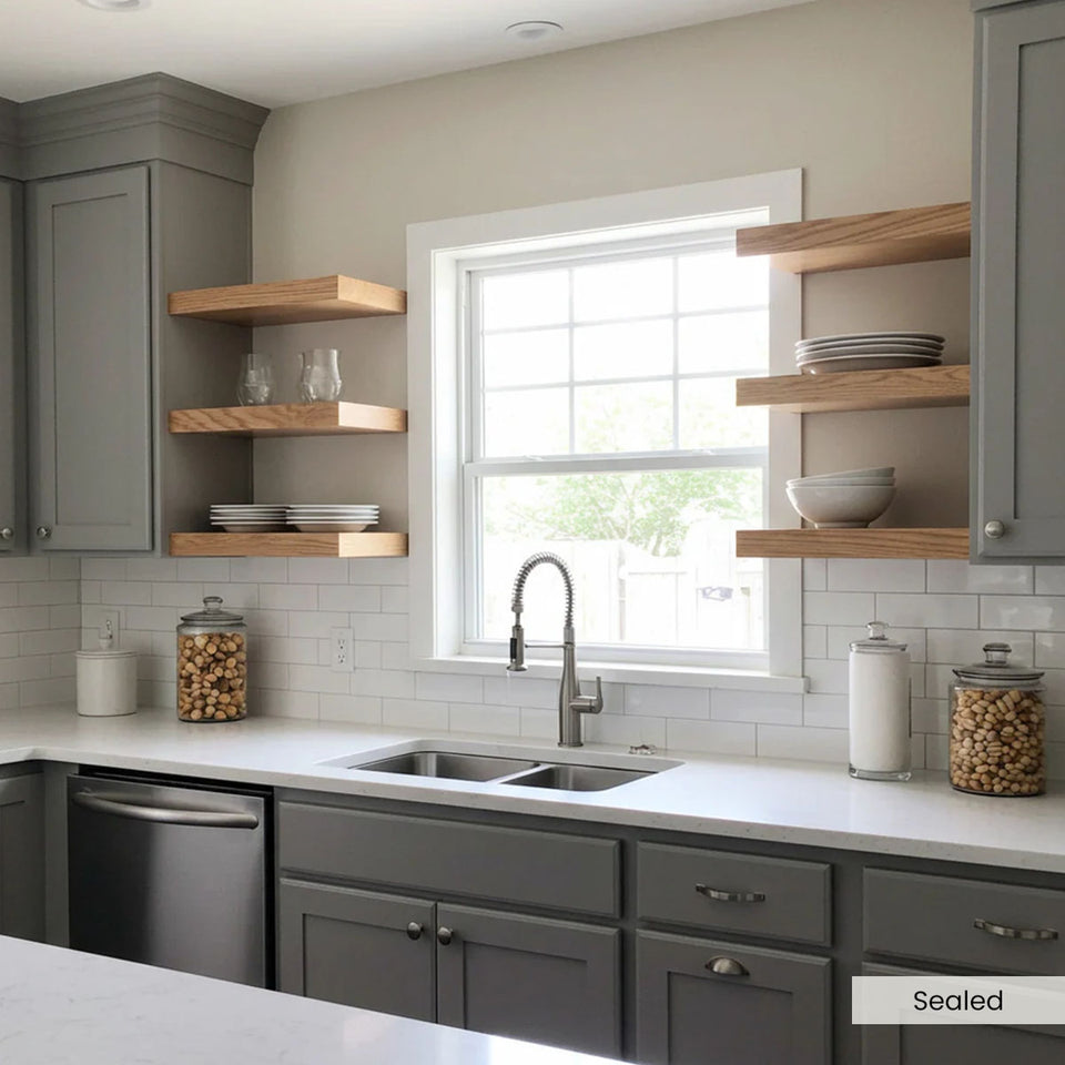 White Oak Floating Shelves